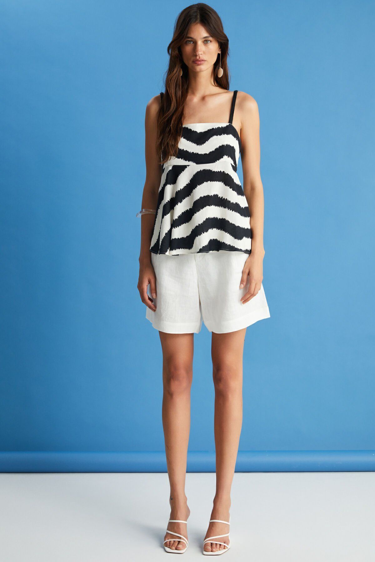 Askılı Zebra Bluz