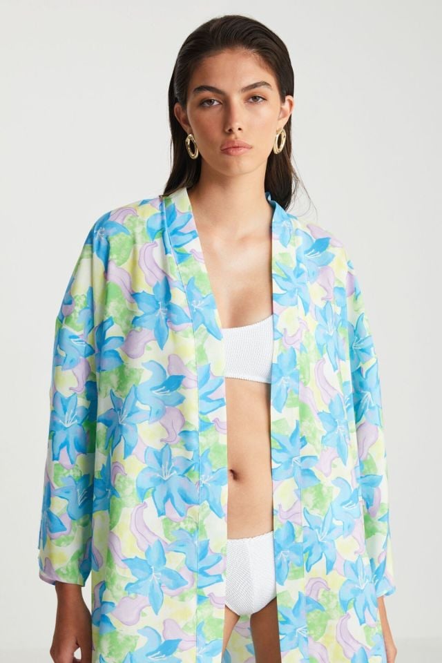 Çiçek Desenli Kimono
