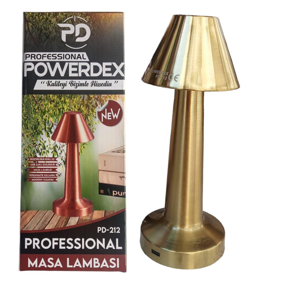 Powerdex PD-212 IPx4 Ledli Profesyonel Şarjlı Masa Lambası