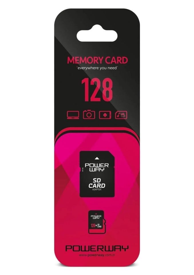 Powerway 128 GB Hafıza Kartı Adaptör Dahil