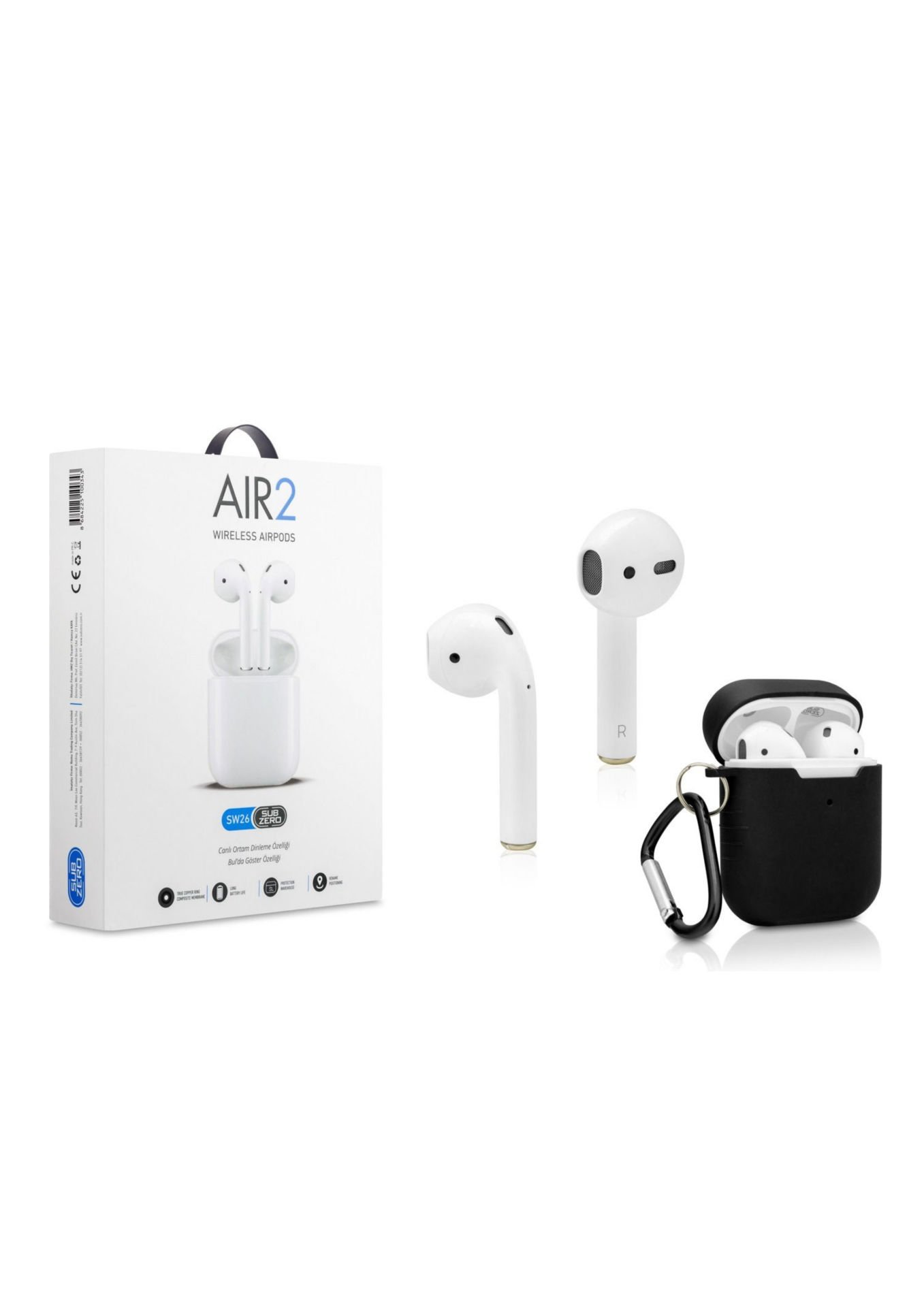 Subzero SW26 AIR2 Beyaz Kılıf Hediyeli Bluetooth Kulaklık