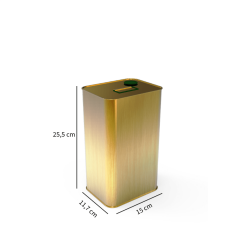 Sarkap 4 L (4000 ml) Kapaklı Kulplu Kısa Zeytinyağı Tenekesi Gold
