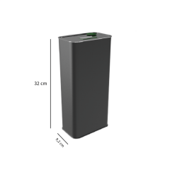 Sarkap 4 L (4000 ml) Kapaklı Kulplu Zeytinyağı Tenekesi Mat Siyah
