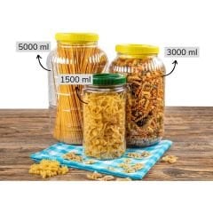 Sarkap 1000 ml Silindir Pet Kavanoz Sarı