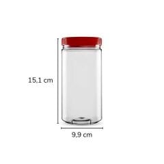Sarkap 1000 ml Silindir Pet Kavanoz Kırmızı