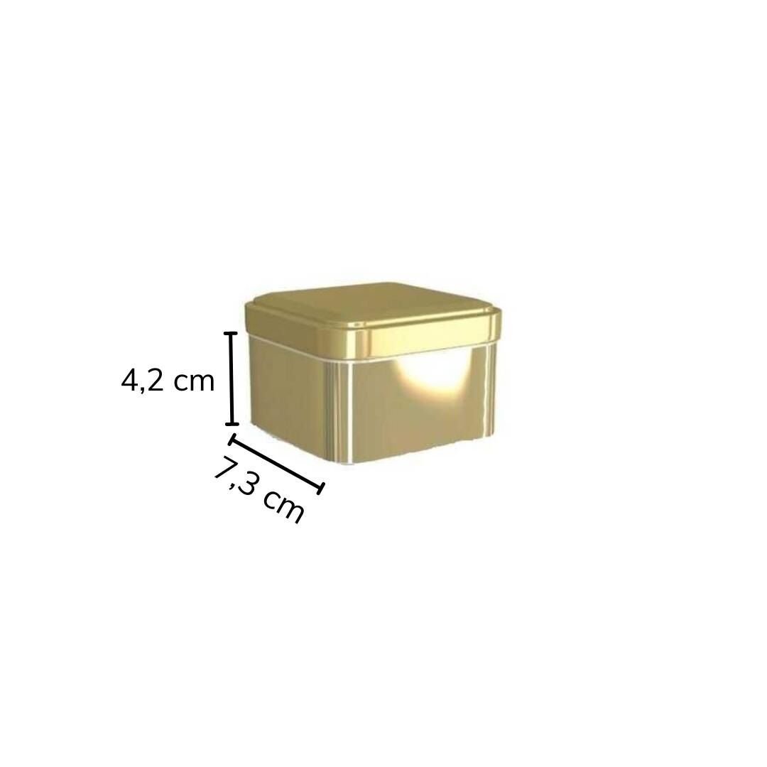 Sarkap 73x42 mm Metal Kare Kutu Gold