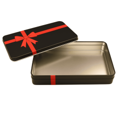 Sarkap Kurdeleli Metal Baklava Kutusu 265x180x45 mm Siyah