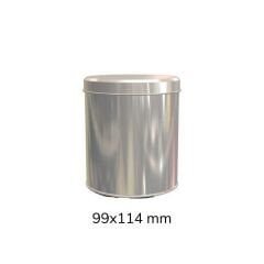 Sarkap 99x114 mm Metal Yuvarlak Kutu Silver