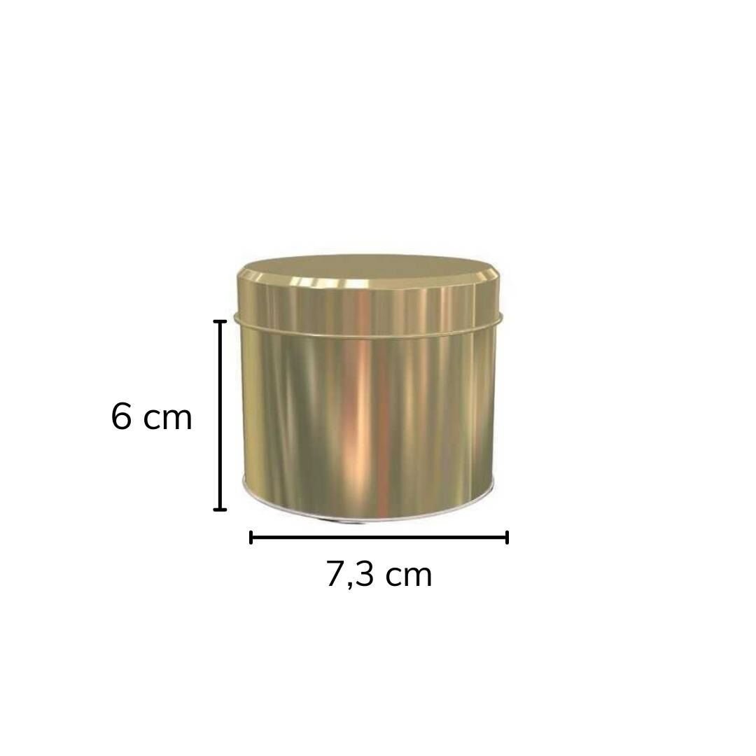 Sarkap 73x60 mm Metal Yuvarlak Kutu GOLD