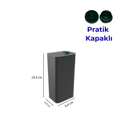 Sarkap 1 L (1000 ml) Kapaklı Zeytinyağı Tenekesi KoyuSiyah