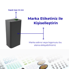 Sarkap 1 L (1000 ml) Kapaklı Zeytinyağı Tenekesi KoyuSiyah