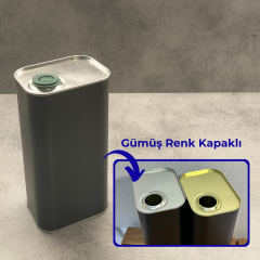 Sarkap 1 L (1000 ml) Kapaklı Zeytinyağı Tenekesi KoyuSiyah