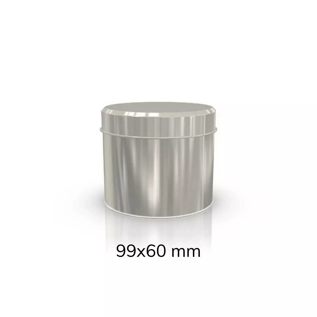 Sarkap 99x60 mm Metal Yuvarlak Kutu Silver