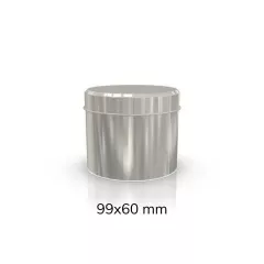 Sarkap 99x60 mm Metal Yuvarlak Kutu Silver