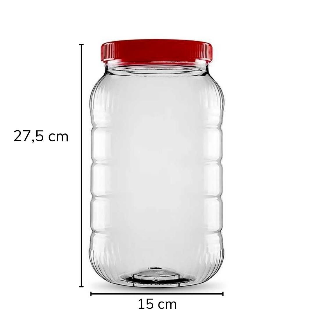 Sarkap 5000 ml Uzun Dilimli Pet Kavanoz Kırmızı