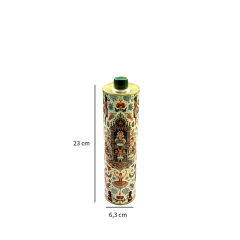Sarkap Dekoratif 750 ml (0,75 L) Kapaklı Silindir Boş Zeytinyağı Tenekesi NutcrackerKrem