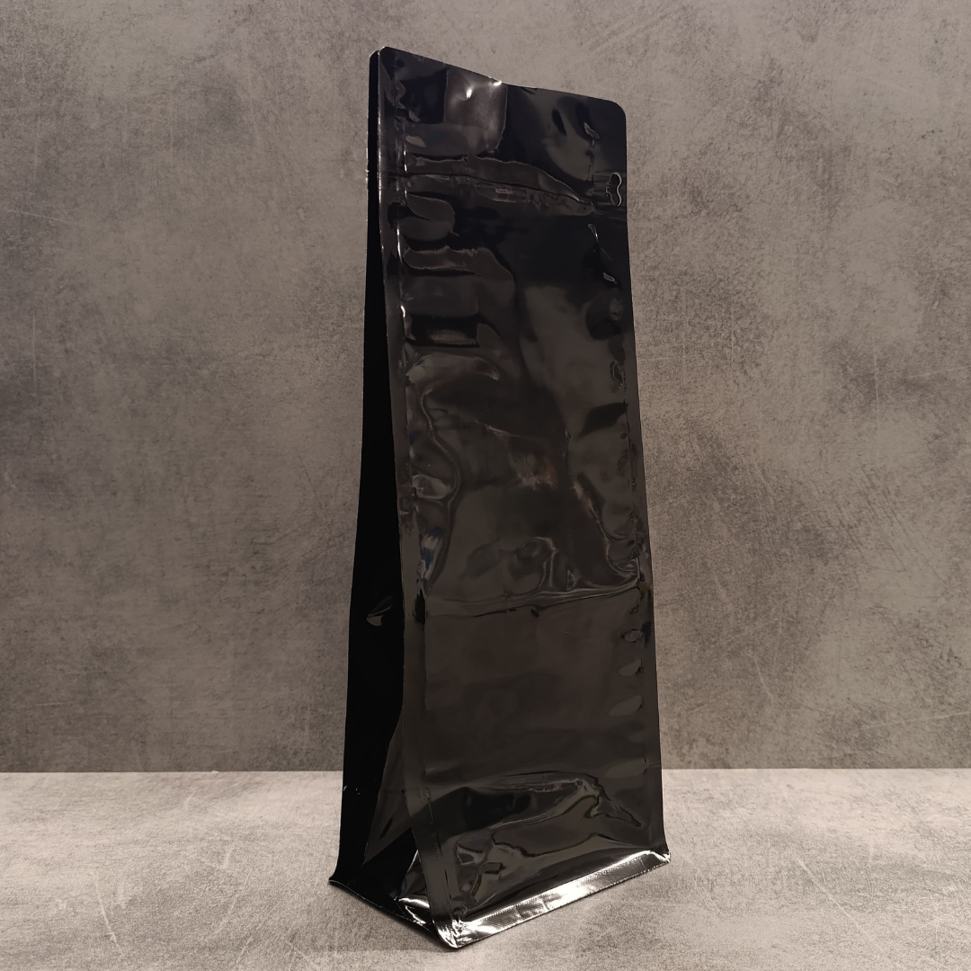 Sarkap Siyah Flat Bottom Kilitli Doypack 14x37cm
