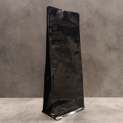 Sarkap Siyah Flat Bottom Kilitli Doypack 14x37cm