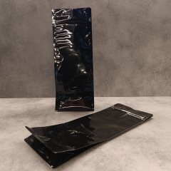 Sarkap Siyah Flat Bottom Kilitli Doypack 14x37cm