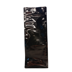 Sarkap Siyah Flat Bottom Kilitli Doypack 14x37cm