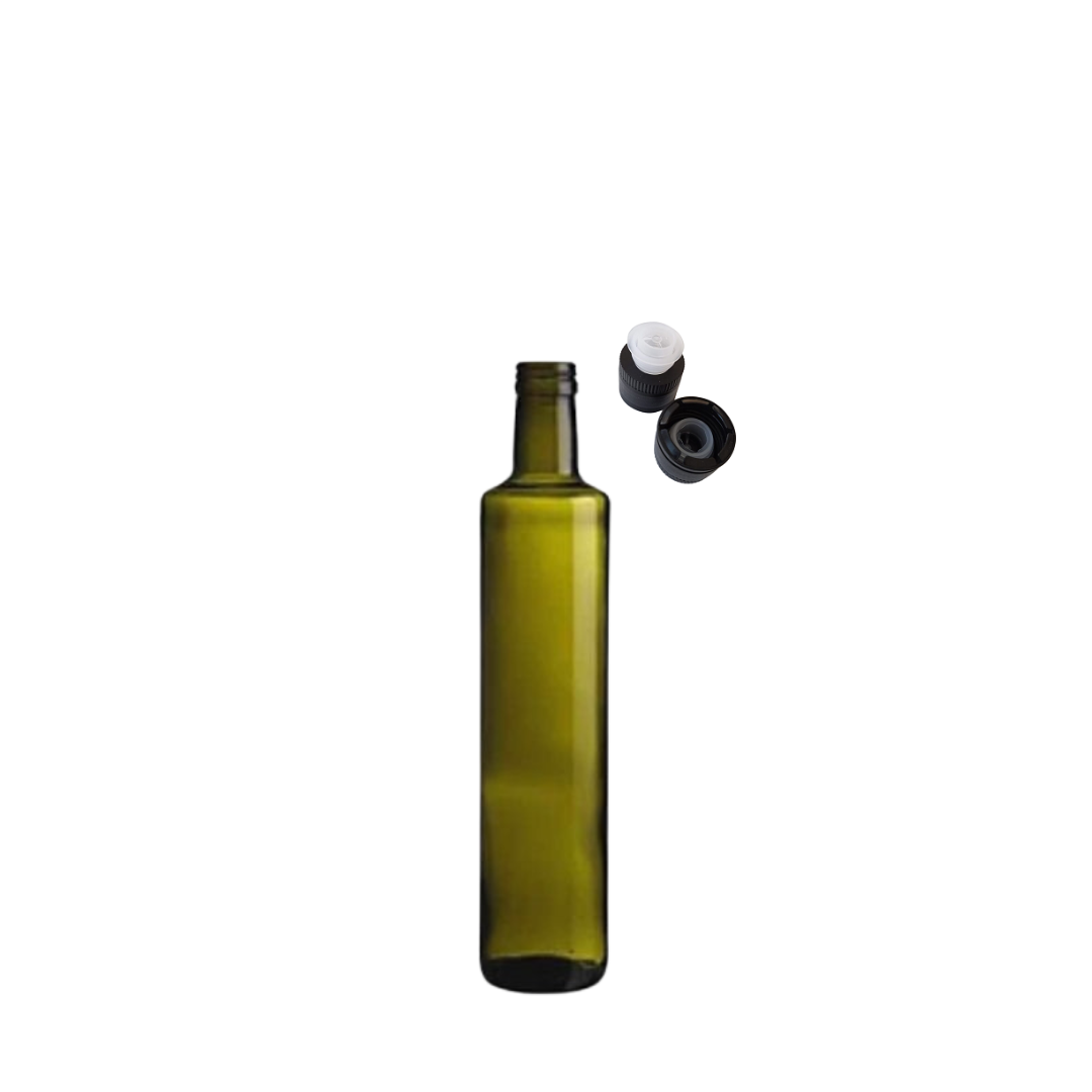 Sarkap 250 ml Dorika Kapaklı Cam Zeytinyağı Şişesi Yağdanlık Yeşil