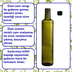 Sarkap 250 ml Dorika Kapaklı Cam Zeytinyağı Şişesi Yağdanlık Yeşil
