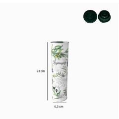 Sarkap 0,75 L (750 ml) Kapaklı Silindir Zeytinyağı Tenekesi BeyazYeşilZeytin