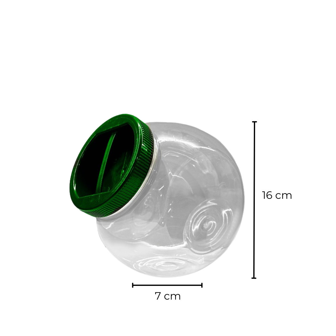 Sarkap 2000 ml Çift Tabanlı Pet Kavanoz Yeşil