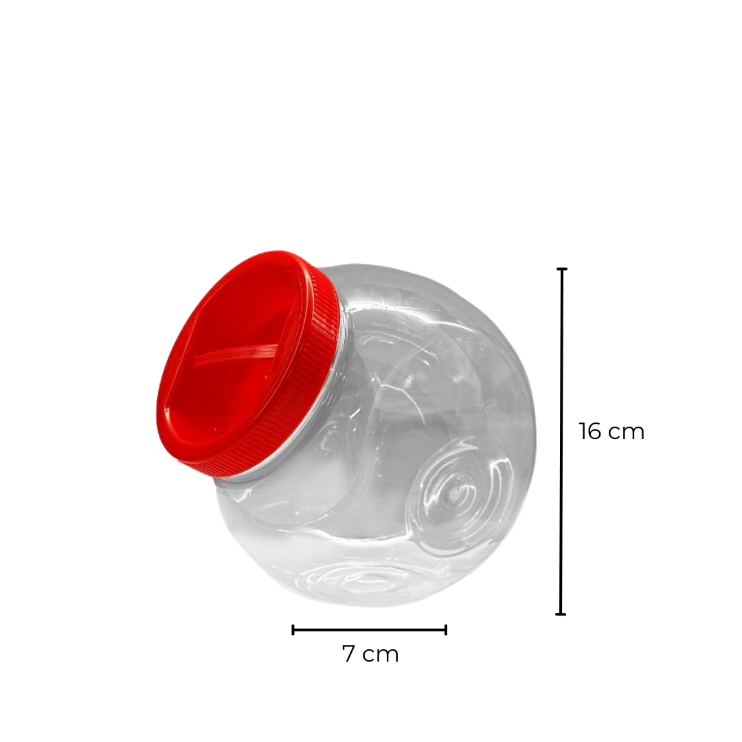 Sarkap 2000 ml Çift Tabanlı Pet Kavanoz Kırmızı