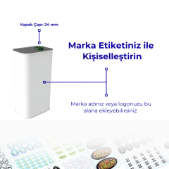Sarkap 1 L (1000 ml) Kapaklı Zeytinyağı Tenekesi Beyaz