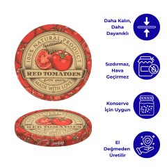 Hijyenik Paketli 10 Adet Kavanoz Kapağı Domates Desenler 82 mm RedTomatoes