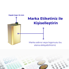 Sarkap 0,175 L (175 ml) Kapaklı Dekoratif Zeytinyağı Tenekesi DobiKapaklı - Gold