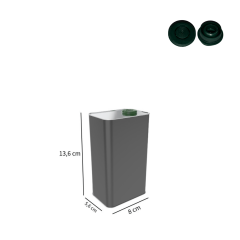 Sarkap 0,5 L (500 ml) Kapaklı Dekoratif Zeytinyağı Tenekesi MatSiyah - PratikKapaklı