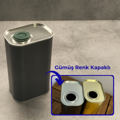 Sarkap 0,5 L (500 ml) Kapaklı Dekoratif Zeytinyağı Tenekesi Mat Siyah - PratikKapaklı