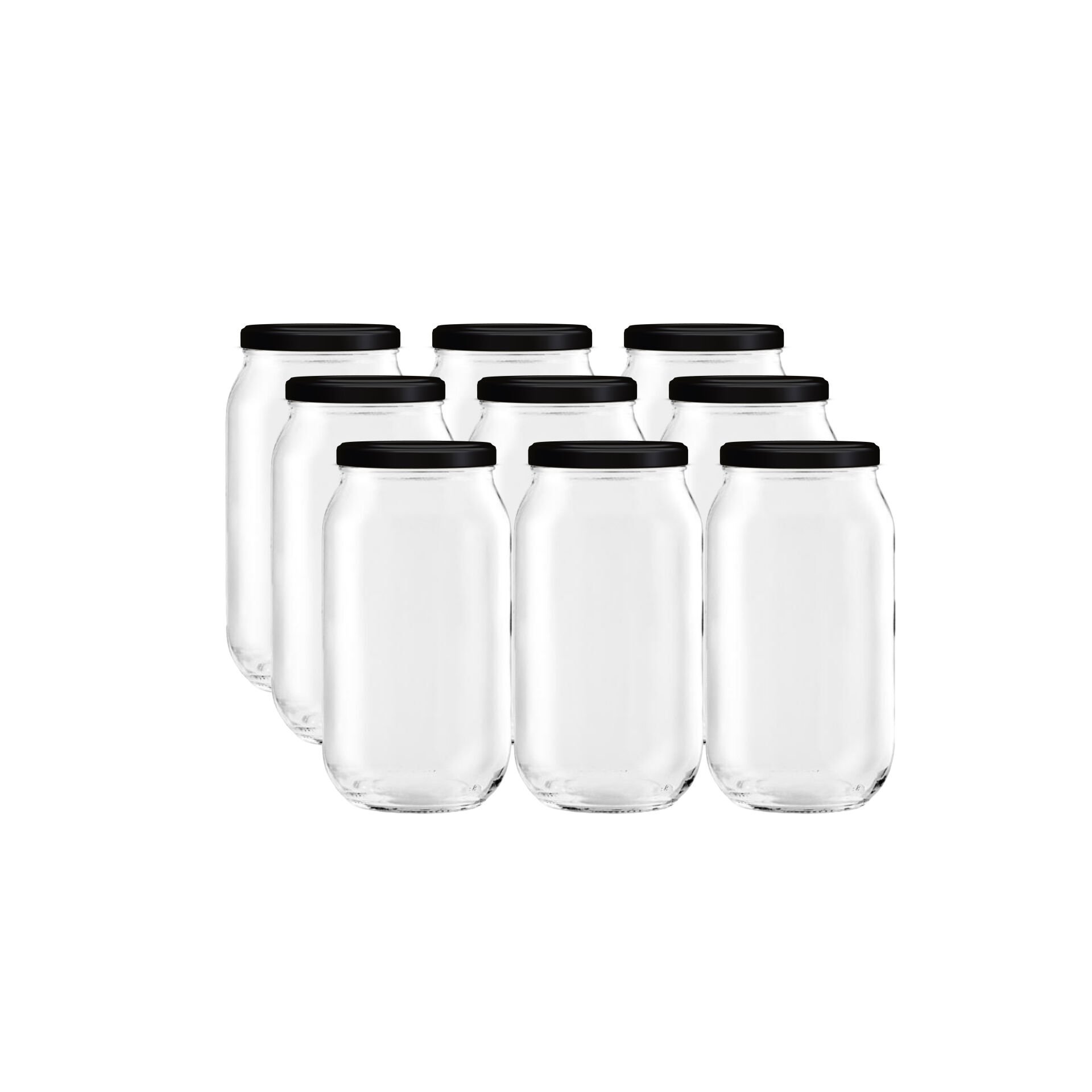 Sarkap 1000 ml Mat Siyah Kapaklı Baharatlık Kavanoz