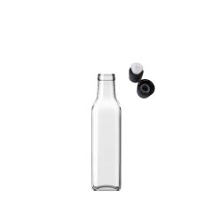 Sarkap 250 ml Marasca Kapaklı Şeffaf Cam Şişe Yağdanlık AkıtmalıKapak