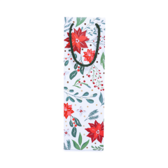 Sarkap Kırmızı Çiçek Desenli Hediyelik Karton Çanta 13x36x9 cm