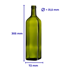 Sarkap 1000 ml Marasca Kapaklı Cam Zeytinyağı Şişesi Yağdanlık