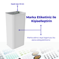 Sarkap 5 L (5000 ml) Kapaklı Kulplu Zeytinyağı Tenekesi Beyaz