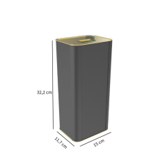 Sarkap 5 L (5000 ml) Kapaklı Kulplu Zeytinyağı Tenekesi Mat Siyah