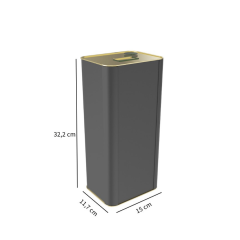 Sarkap 5 L (5000 ml) Kapaklı Kulplu Zeytinyağı Tenekesi Mat Siyah