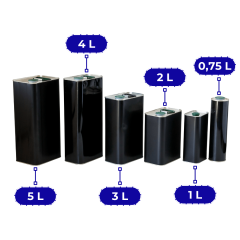 Sarkap 5 L (5000 ml) Kapaklı Kulplu Zeytinyağı Tenekesi Mat Siyah
