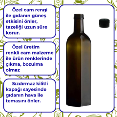 Sarkap 500 ml Marasca Kapaklı Zeytinyağı Şişesi Yağdanlık AkıtmasızKapak