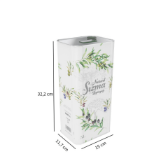 Sarkap 5 L (5000 ml) Kapaklı Kulplu Zeytinyağı Tenekesi BeyazYeşilZeytin