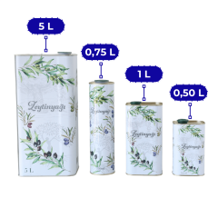 Sarkap 5 L (5000 ml) Kapaklı Kulplu Zeytinyağı Tenekesi BeyazYeşilZeytin