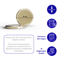 Sarkap 82 mm Kavanoz Kapağı Gold