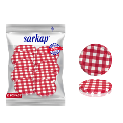 Hijyenik Paketli 10 Adet Kavanoz Kapağı Ekose Desenler 82 mm KırmızıKuşak