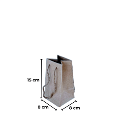 Sarkap Örgü İp Saplı Kraft Çanta 8x15x8 cm