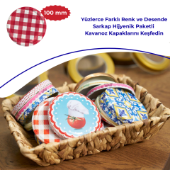 Hijyenik Paketli 5 Adet Kavanoz Kapağı - 100mm Kırmızı
