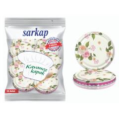 Hijyenik Paketli 10 Adet Kavanoz Kapağı Çiçek Desenler 82 mm YeşilBuket